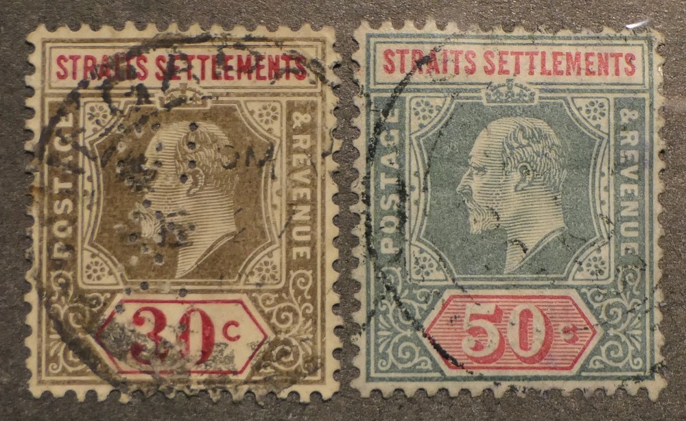 Straits Settlements Scott #100-101, Used
