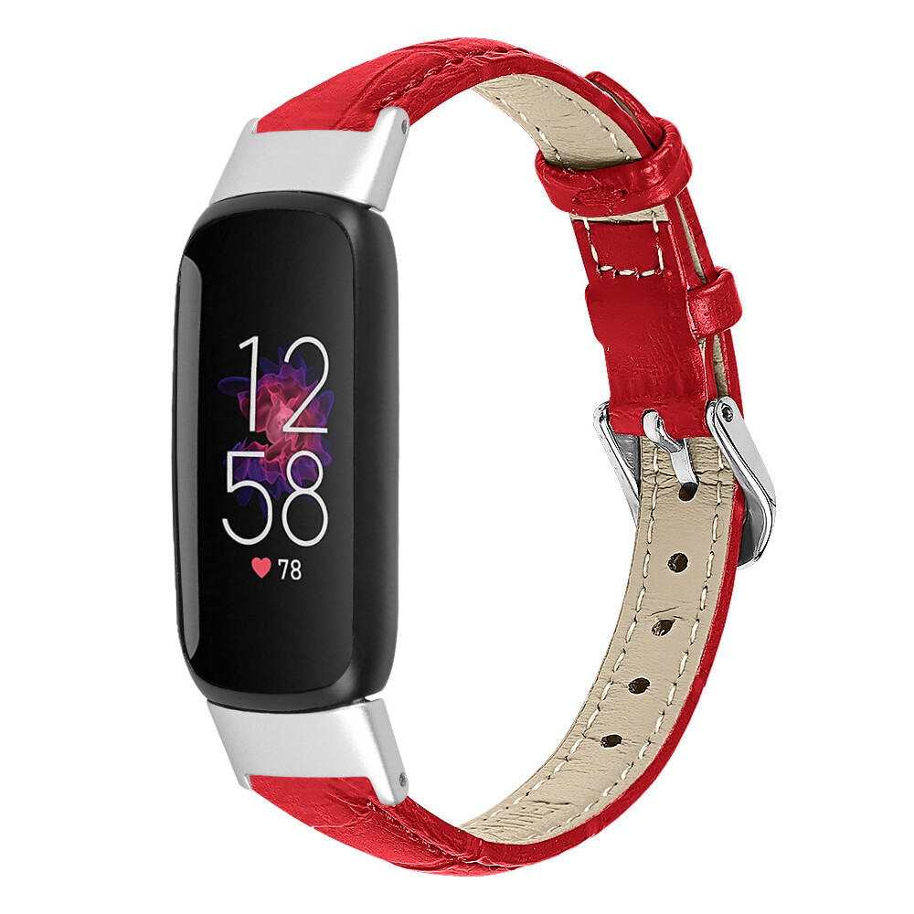 For Fitbit Luxe Replacement Strap Crocodile Pattern Leather Wristband Band