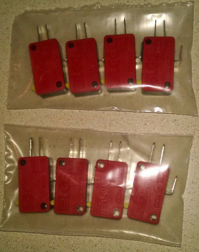 8 EA - 3 contact snap in microswitch for video arcade button