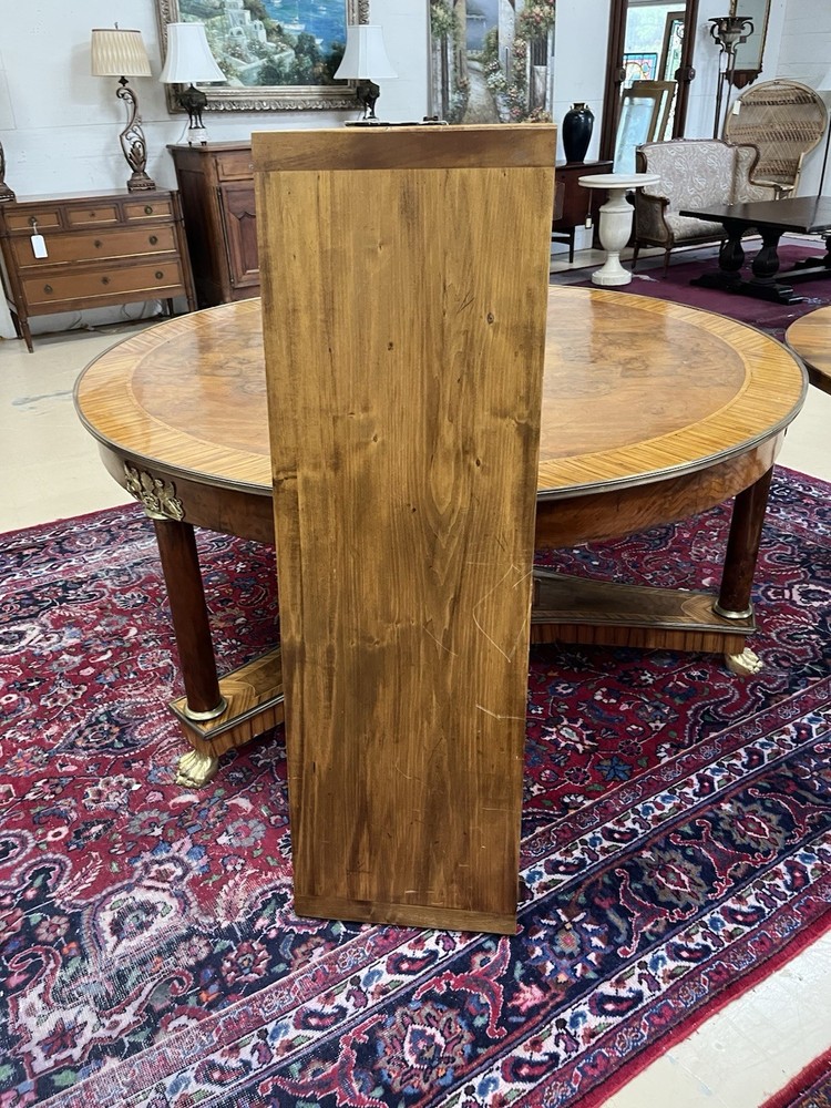 French Farmhouse Rustic Plank Top Maple 52.5" Round Table w/ 1 leaf