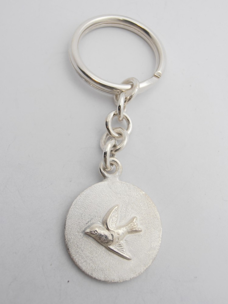 Sparrow: 925 Silver Keychain with Sparrow - Bird - Volatile