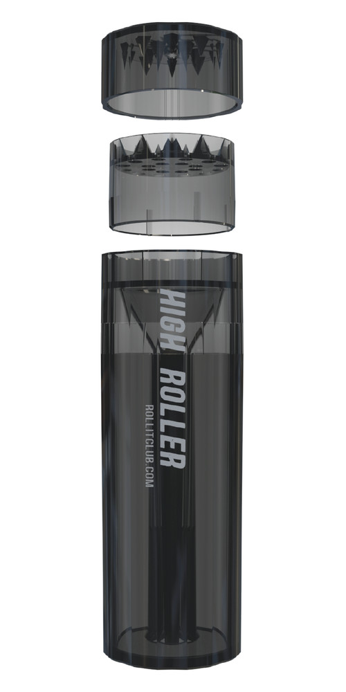 CLEAR HIGHROLLER Herb Grinder & Cone Loader | Portable Pre Roll Cone Filler | SM