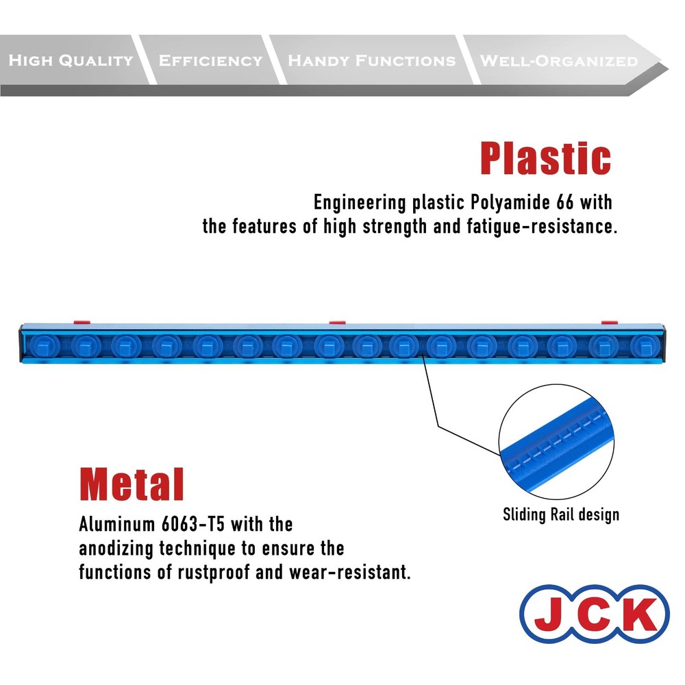 JCK Professional Quality Aluminum 1/4" Socket Organizer