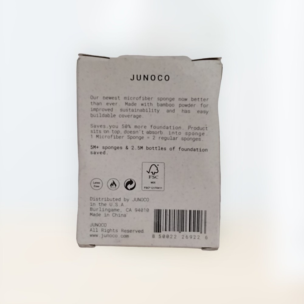 Junoco MICROFIBER BAMBOO SPONGE Natural Finish ANTIMICROBIAL HYDROPHILIC Blue