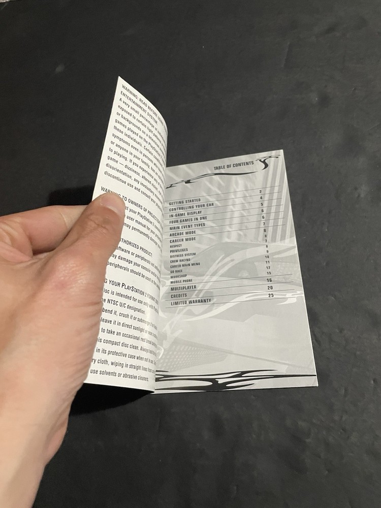 Juiced ps2 manual Only