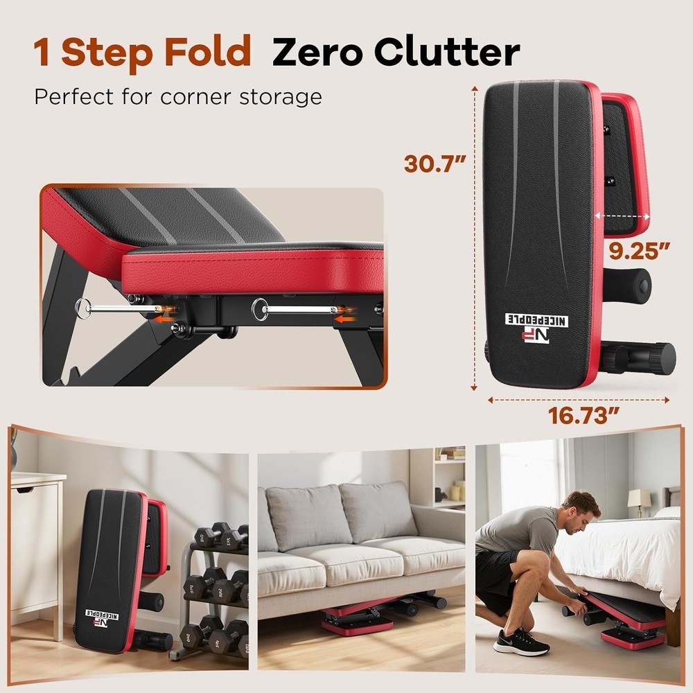 Versatile Home Gym Weight Bench, 660LBS Capacity, User-Friendly for Beginners