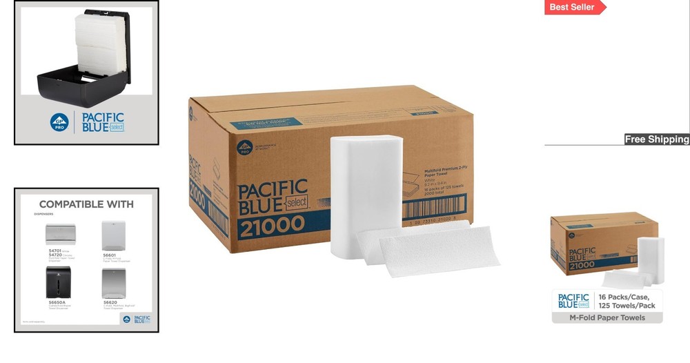 Pacific Blue Select 2-Ply Multifold Paper Towels - Bulk 2000 Sheets