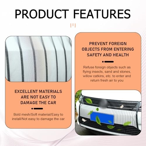 2 PCS Car Grill Mesh, High-density Grille Air Intake Protection Mesh, Engine