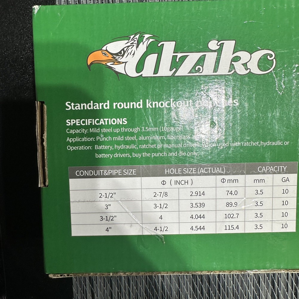 Utziko - 1/2" Conduit Hole Size Knockout Punch Unit - Draw Stud