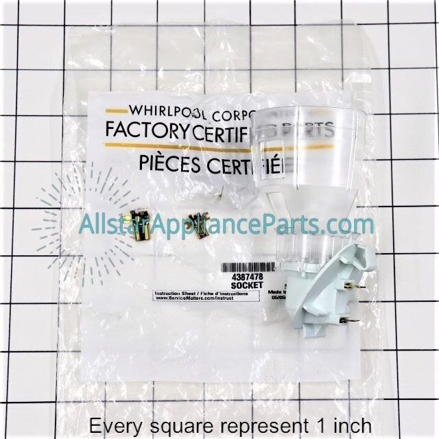 Whirlpool Freezer, Refrigerator Light Socket 4387478
