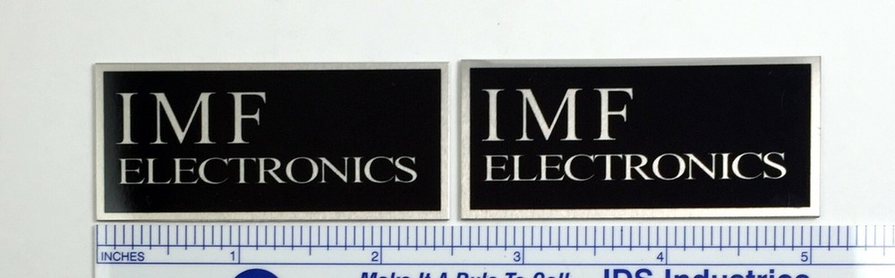 IMF Electronics Speaker Badge Logo Custom Made Aluminum PAIR