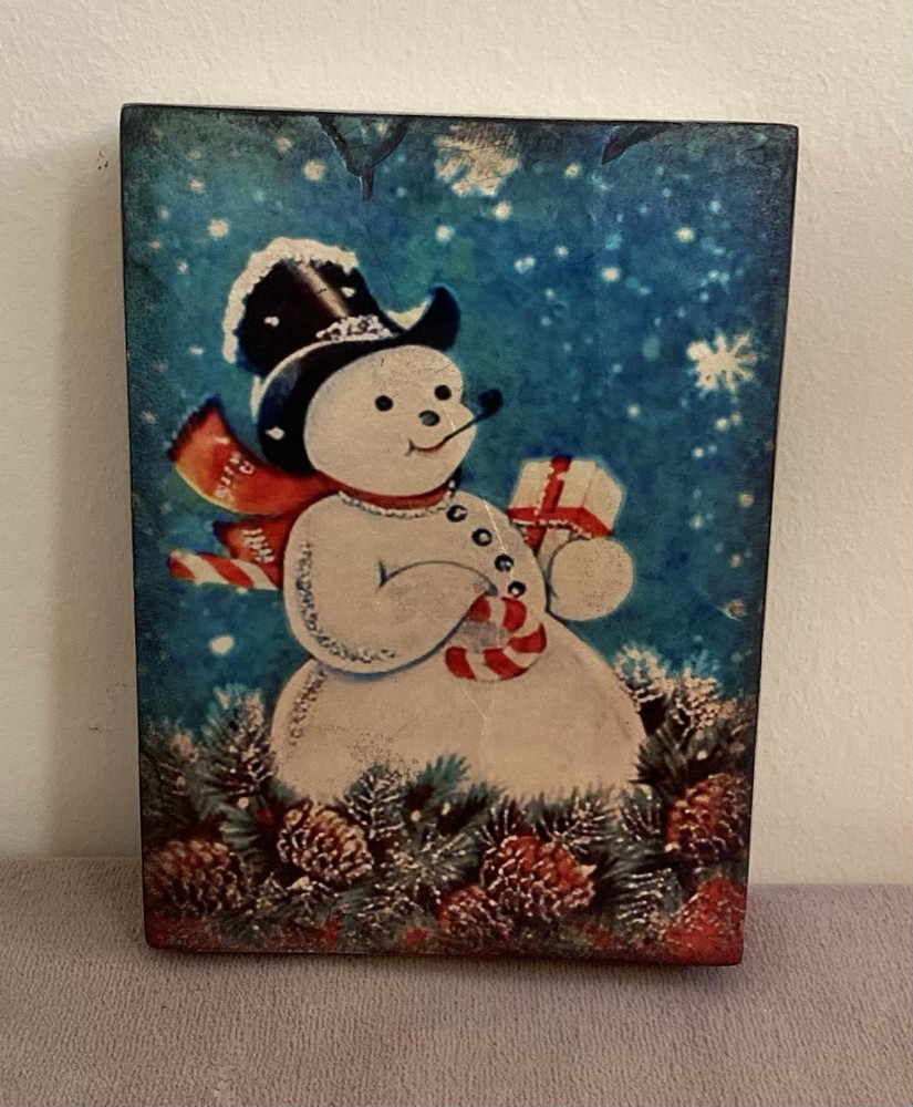 Sid Dickens Memory Tile, T-612 Snowman - SIGNED - RETIRED - NEW (26-)