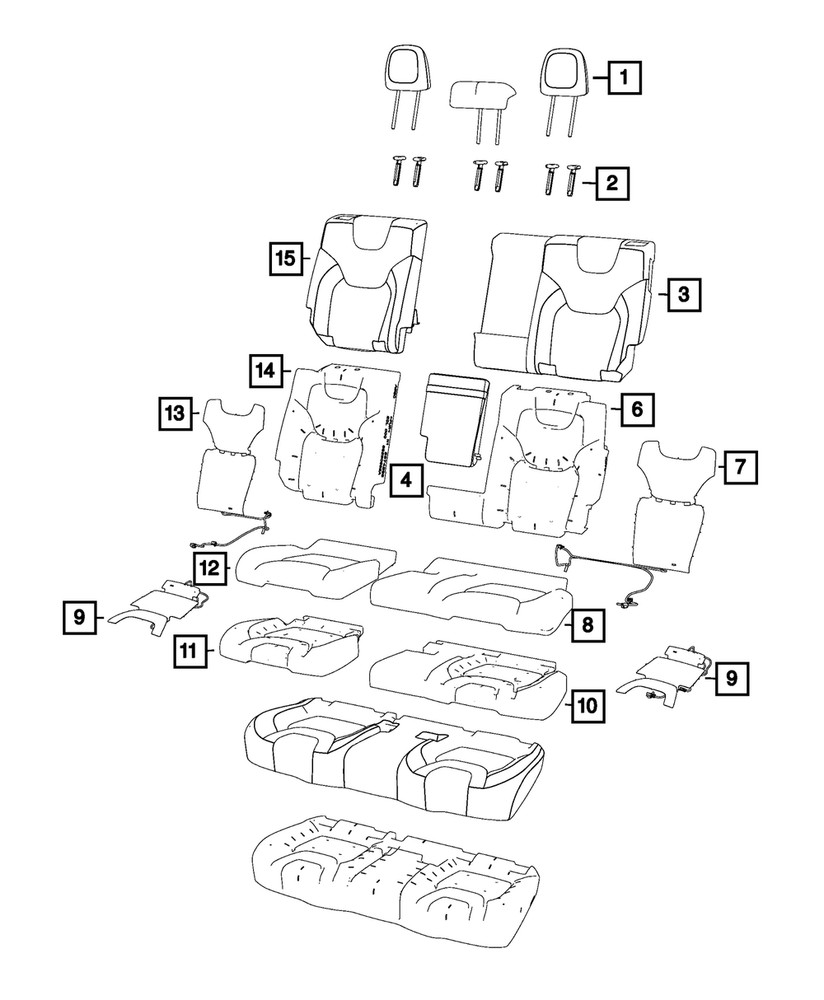 Genuine Mopar Second Row Headrest Center 6CZ71LT5AB