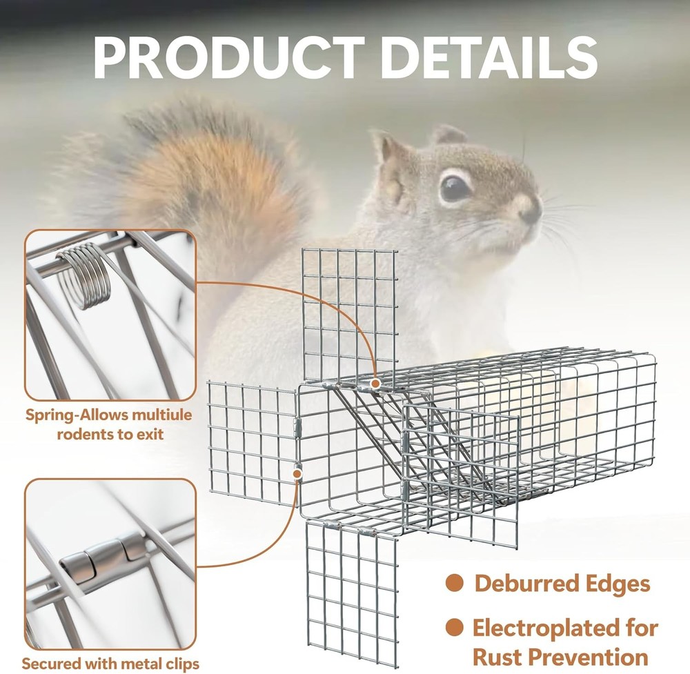 Humane Squirrel Excluder One Way Door Attic Copper Mesh Trap
