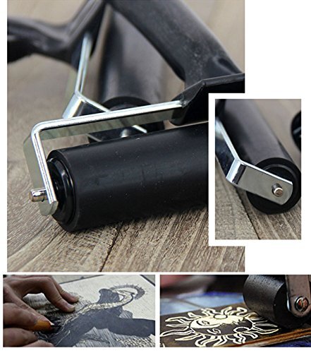 4 Inch Brayer Roller Printmaking Rubber Press Roller for DIY Crafts Project Inks