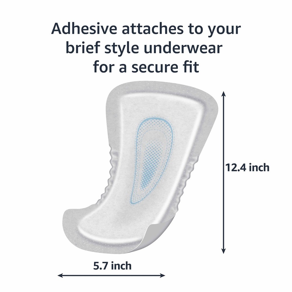 Amazon Basics Men's Incontinence Guards, Maximum Absorbency, 104 Count, White