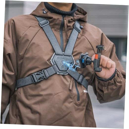 SOH Mobile Phone Chest Strap Harness Mount,Magnetic Quickly Release Adjustable