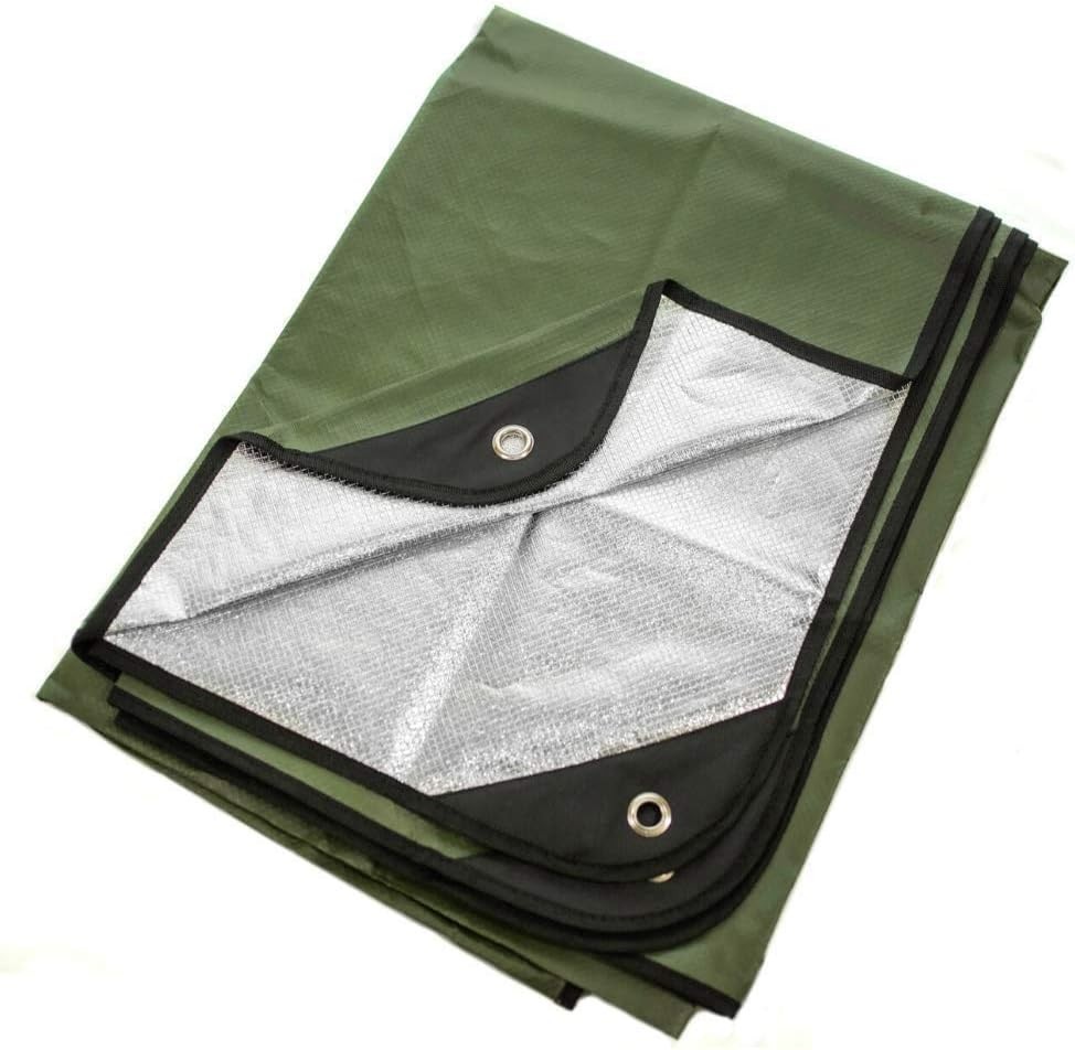 Versatile 3-Layer Thermal Tarp – 60x82in, Windproof & Lightweight Emergency Gear