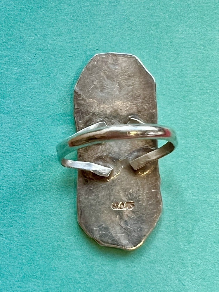 Vintage Navajo Silver Ring Size 5 Signed Sunburst Design