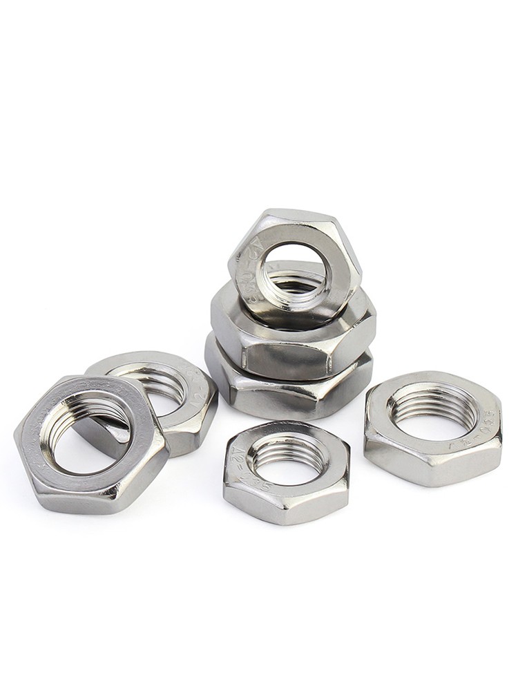 304 Stainless Steel Select Size M17 - M24 Thin Hex Nuts Right Hand Thread
