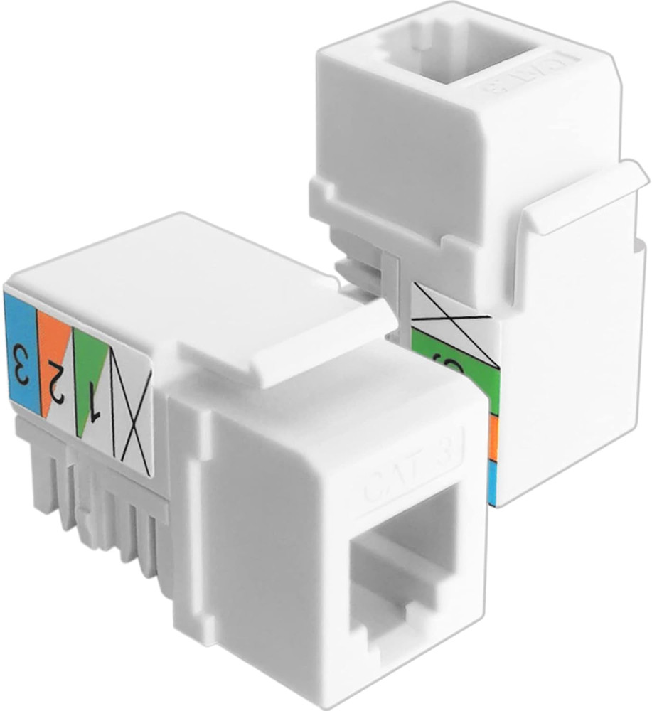 2Pack CAT3 Telephone Keystone Jack Phone Keystone Jack Punch down Type