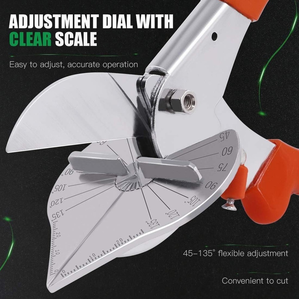 7Pcs Miter Shear Cutter: Angle Adjustable 45-135°, Ideal for Soft Woods