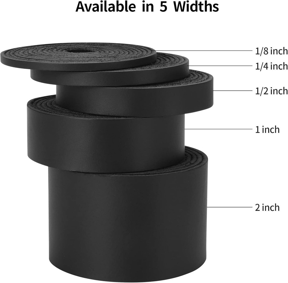 Soft, Waterproof 2 Inch Black Leather Strips - Versatile Crafting Material