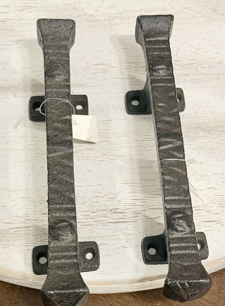 2 Large Cast Iron Rustic Foundry Style Barn Handle Gate Pull Shed Door Handle 9”