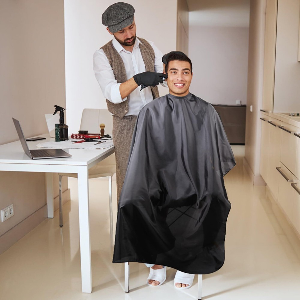 Capa de corte de pelo profesional, bata de peluquería y barbería