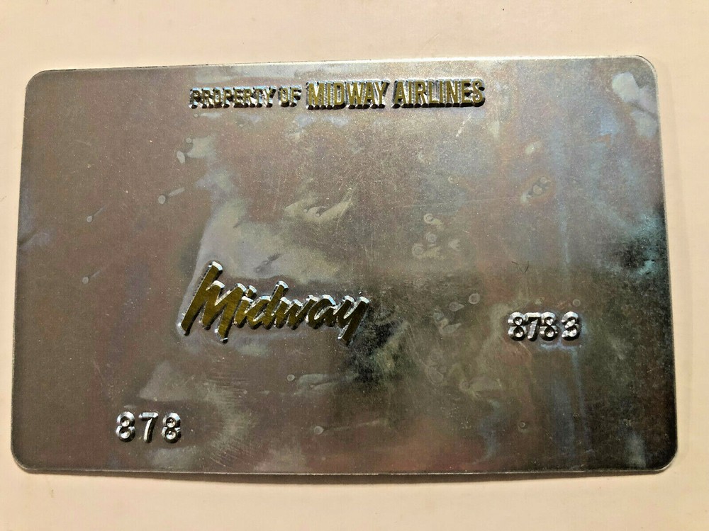 Midway Airlines Ticket Validation Plate Vintage