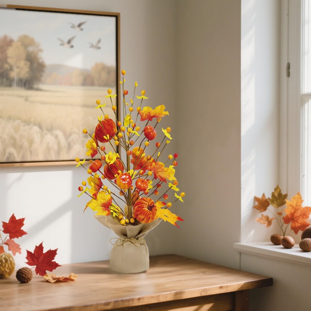 Fall Decorations for Home 18 Inch Tree, Decor 18 Inches, Yellow