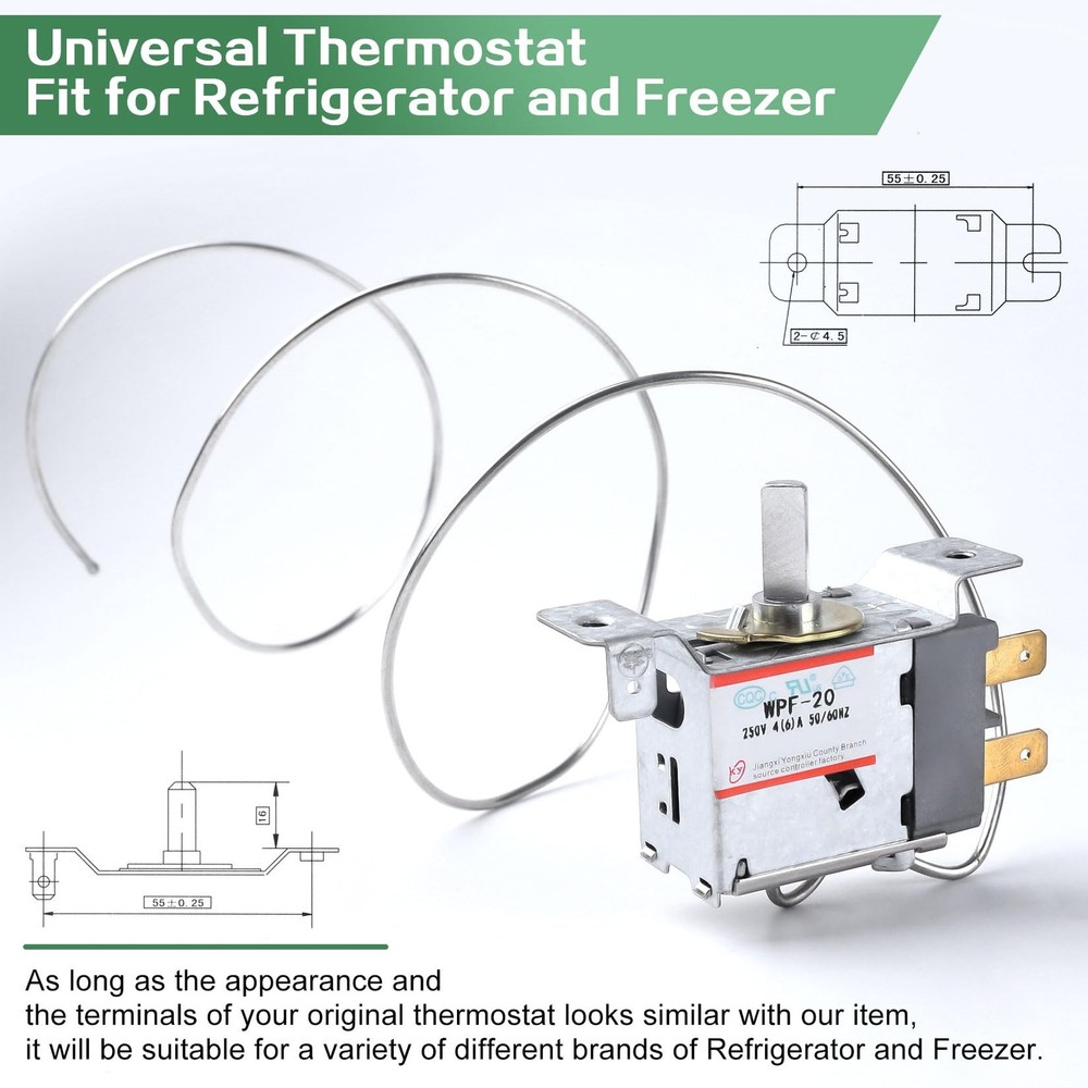 Mini Fridge Thermostat, Universal WPF-20 Freezer Thermostat Controller WPF20
