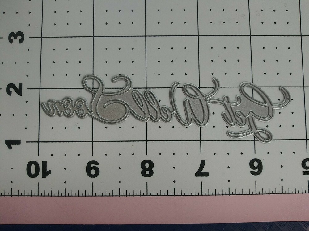 Universal Thin Metal Die Cut Tool Emboss Get Well Soon sentiment Script card