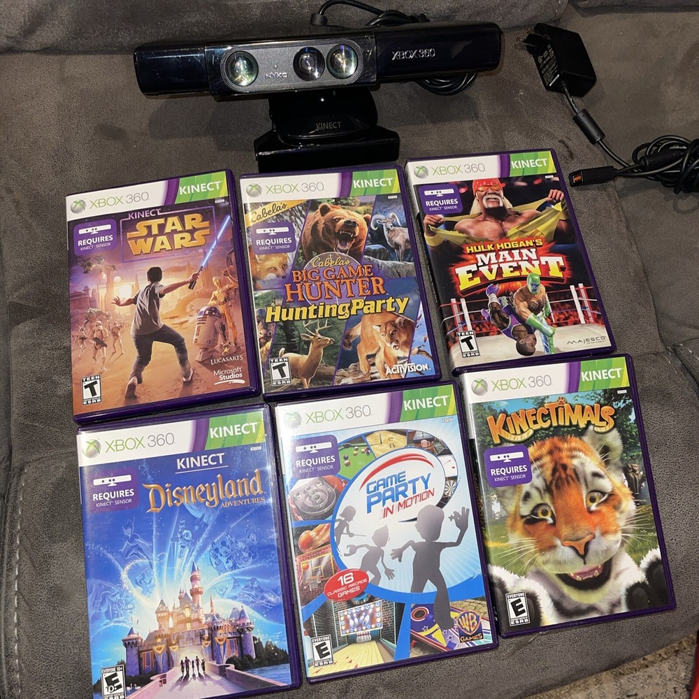 Microsoft Xbox 360 Kinect With Lot Of 6 Kinect Games !