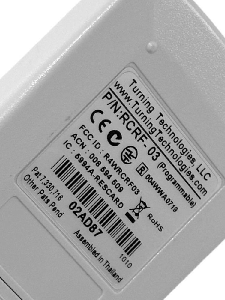 Turning Technologies Response Card RF LCD RCRF-03 Programmable Clicker