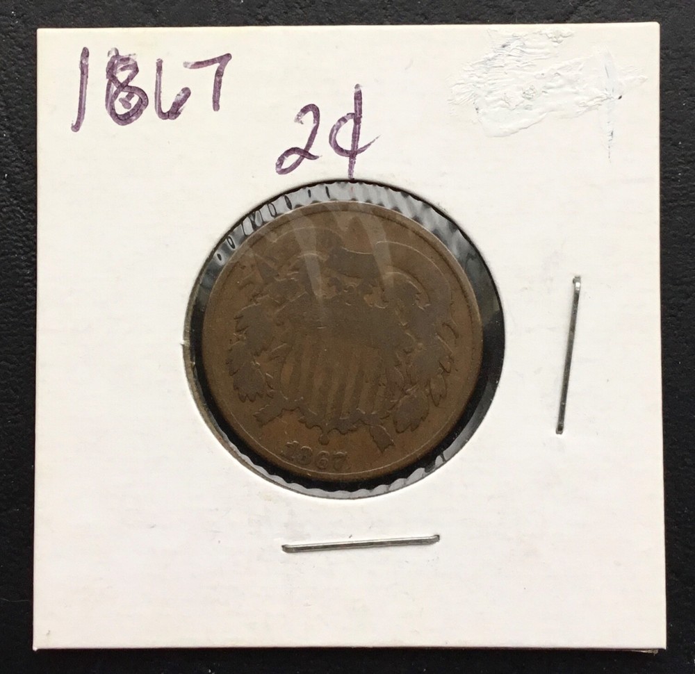 1867 Two-cent piece Bronze 2c coin