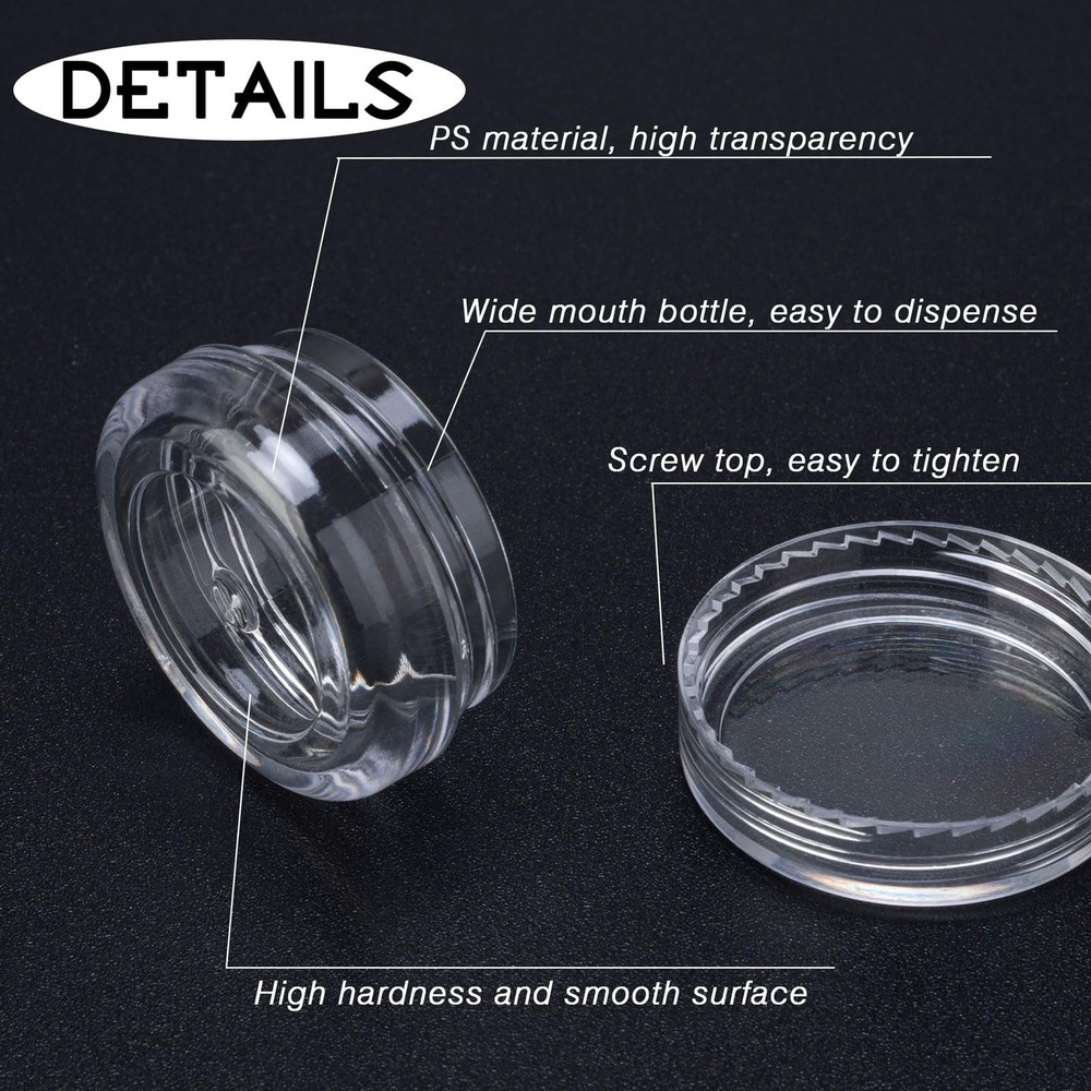 50 Count 3 Gram Sample Containers, Clear Lip Balm Containers with Lids, Small...