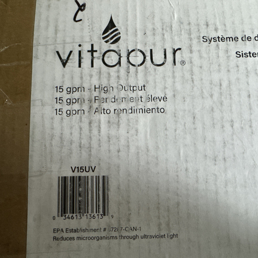 Vitapour V15UV Whole Home UV Water Disinfection System