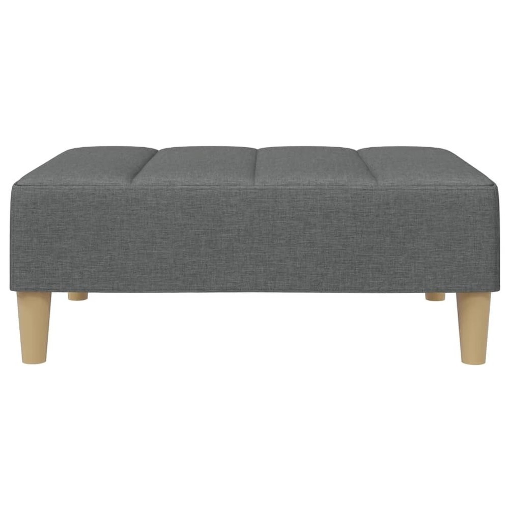 Footstool Dark Grey Polyester, Plywood, Foam, Plastic Medium