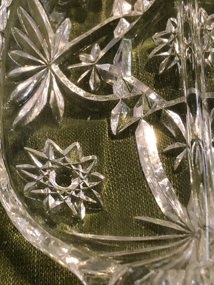 Crystal Dish Center Divided 2 in 1 Mint