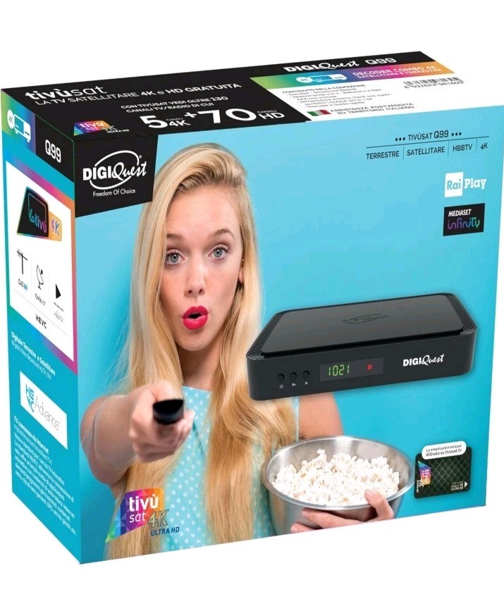 HD DECODER 4K ULTRA COMBO Q99 TIVÙSAT CARD INCLUDED ALREADY ACTIVATED