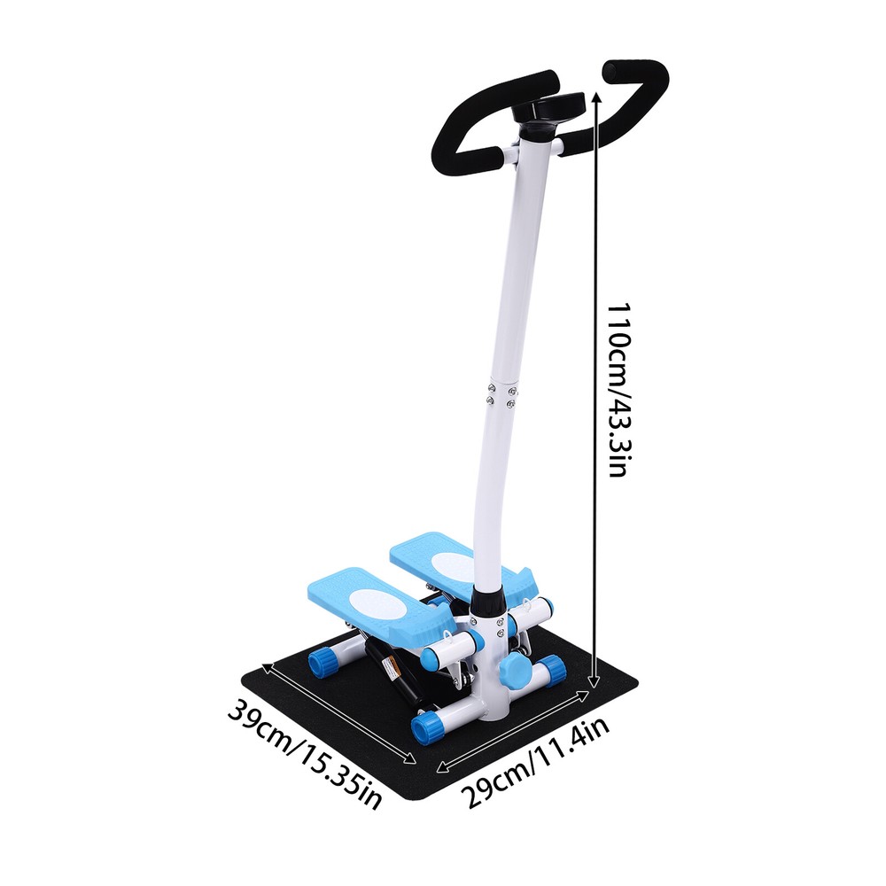 Fitness Stepper Exercise Stepping Machine with Handlebar Floor Stand 330.69 lbs