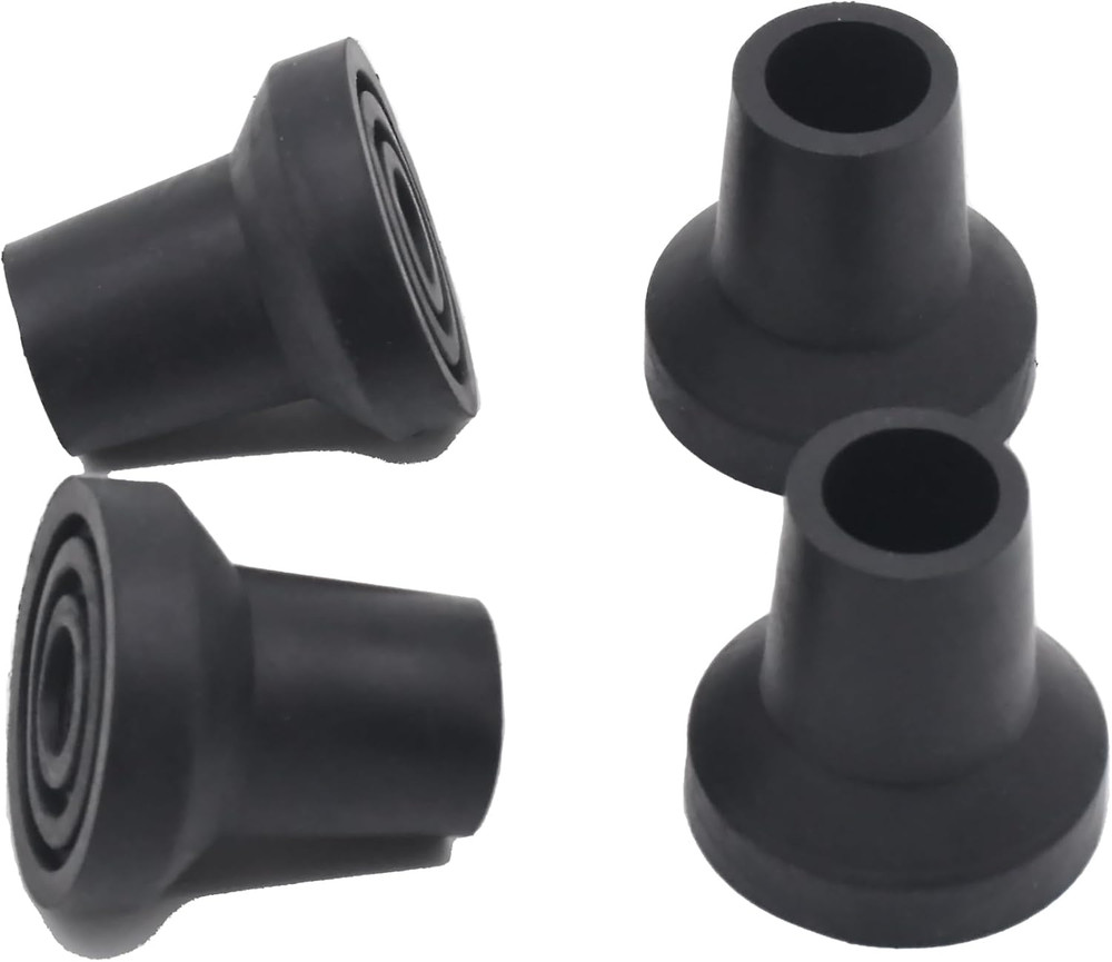 1/2', 3/4', 7/8' Walking Cane Tips 4 Pack Set, No-Slip Quad Cane Replacement ...