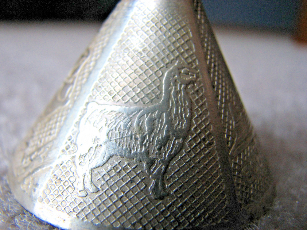 Vintage Ecuador Plata Silver Folk Art Bell