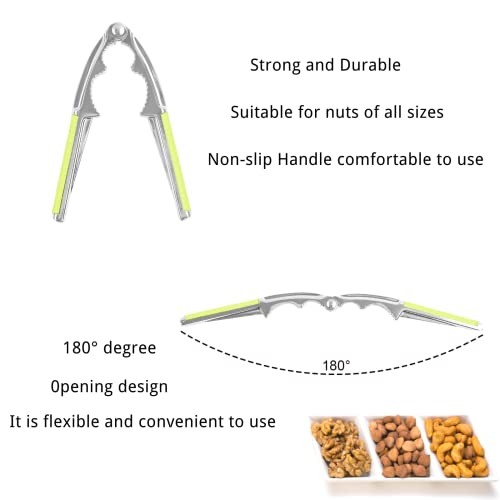 Nut Crackers Walnut Cracker Heavy Duty Walnut Cracker Tool with 2 PCS Green