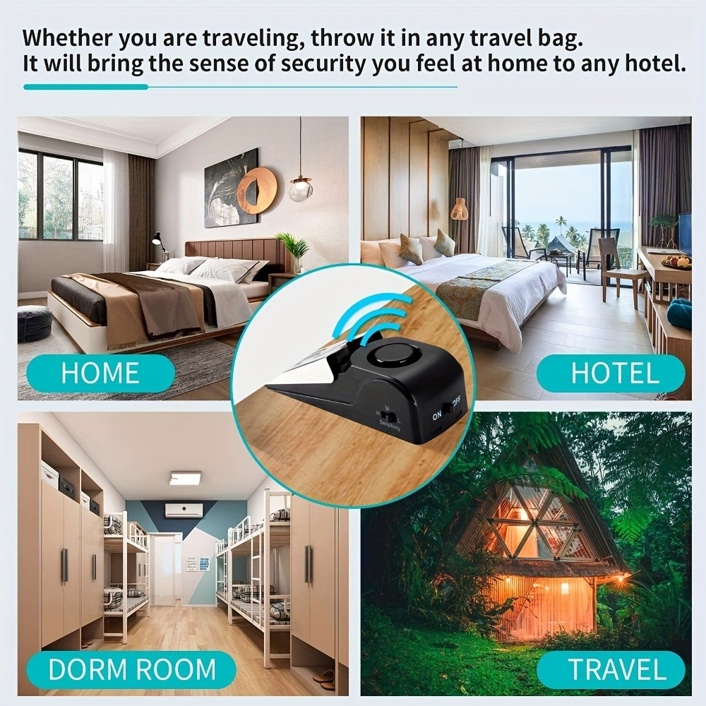 Precision-Made Robust Stable Quick-Install 3PCS Dual-Function Door Stopper Alarm