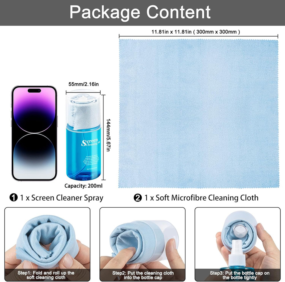 Screen CD Cleaner Solution Spray Compact Disc CD-DVD Cleaning Fluid 1 Pack, Blue