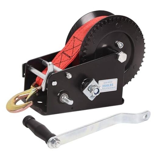 3500lbs Capacity Boat Trailer Winch Heavy Duty 3500lbs with polyester strap