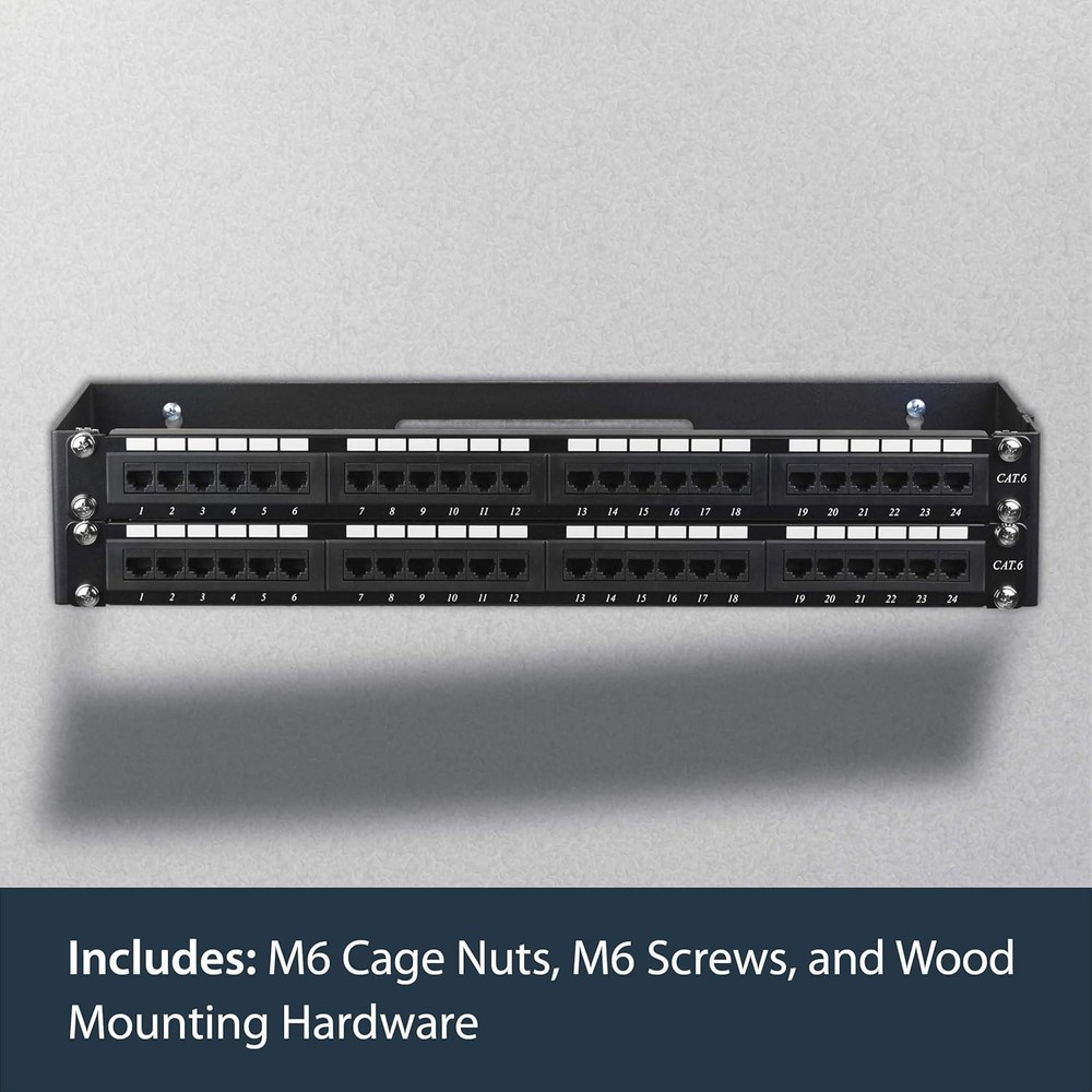 2U Hinged Wall Mount Patch Panel Bracket - 6 inch Deep - 19" Patch Panel Swin...