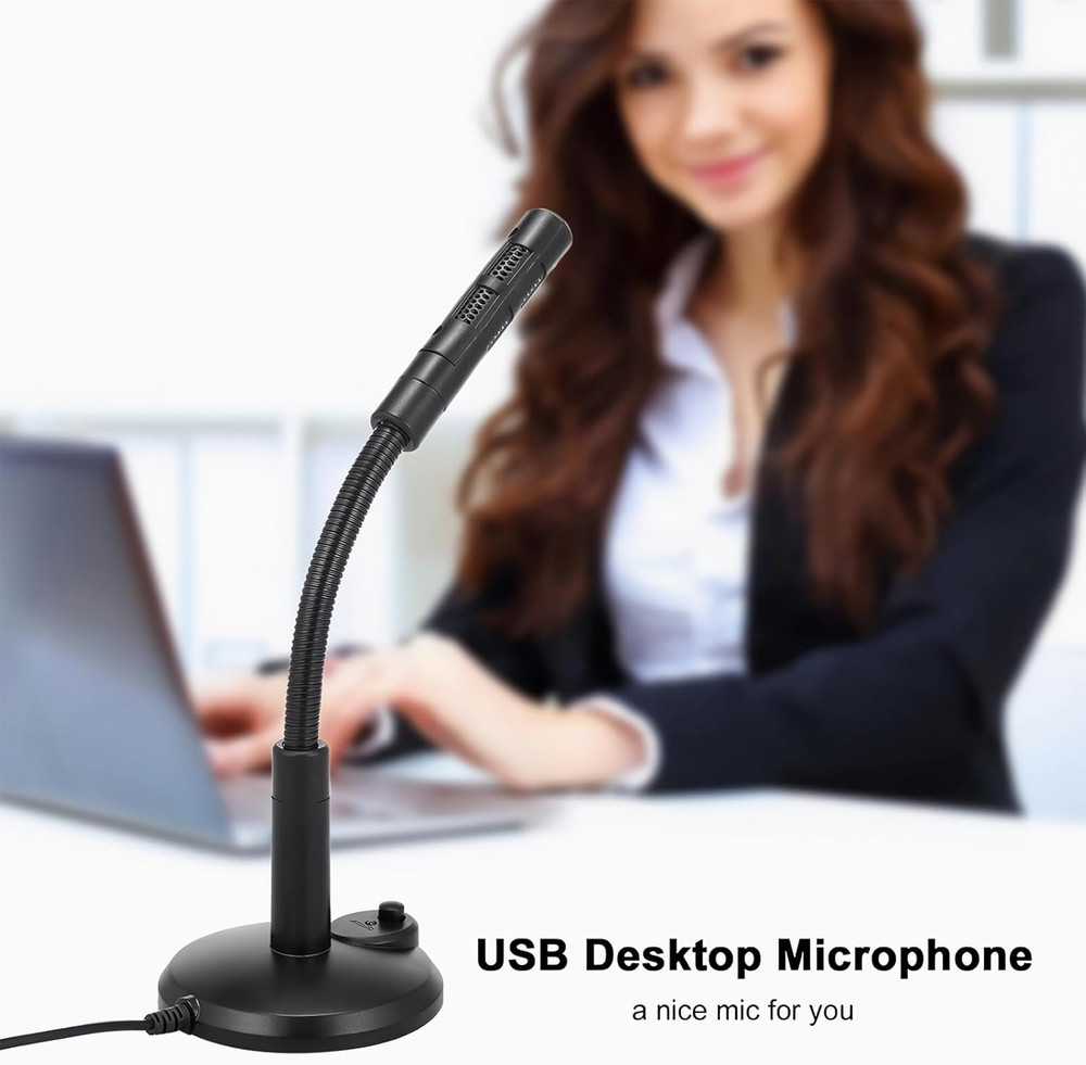USB Computer Microphone,Plug and Play Desktop PC Laptop Microphone with Mute But